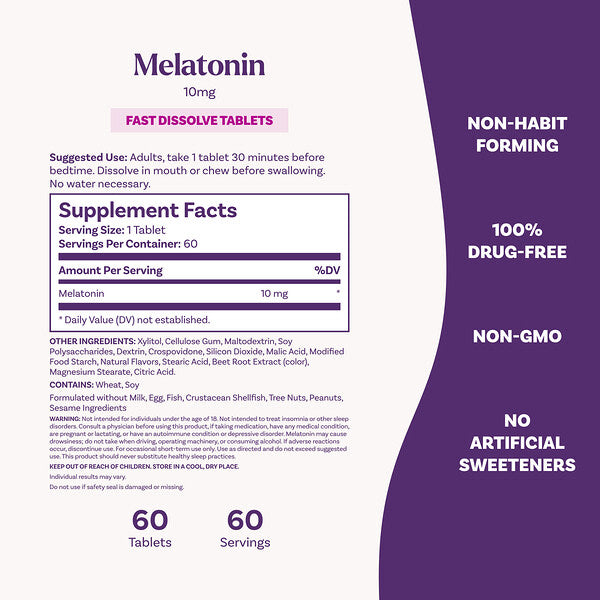 Natrol Melatonin Sürətli Eriyen Sitrus 10 Mg 60 Tablet