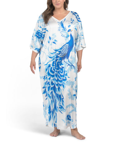DALIA MACPHEE Satin Tavus Kaftan