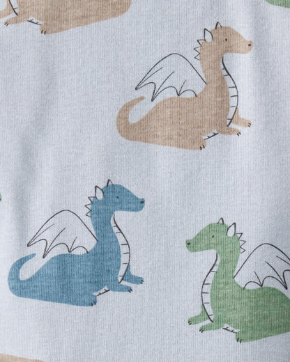 Carter's Oğlan 4-Paket Dragon Ulduz Nəqşi Pambıq Uzun Qol Bodysuit - Mavi/Ağ/Yaşıl
