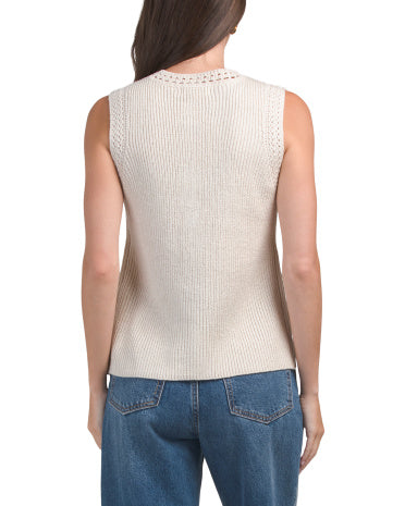 GEMMA+ JANE Qızılı Ton Düyməli Sweater Jilet