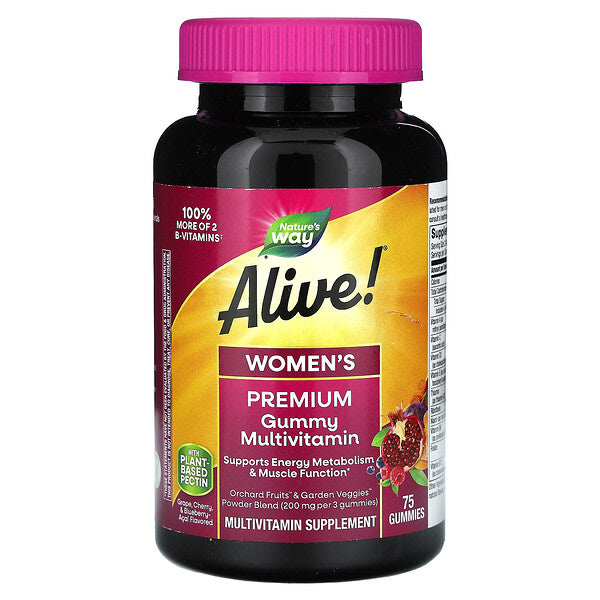 Nature's Way Alive Qadın Premium Qamma Multivitamin Üzüm Gilas Göyçəyin Acai 75 Qamma