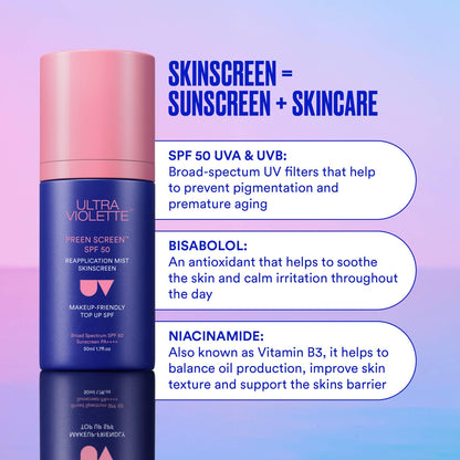 Ultra Violette Preen Screen SPF 50 Niacinamidli Üz Günəş Kremi Spreyi