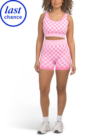 KIMBERLY C 2pc Checkmate İdman Lüğətü və Şortu Dəsti