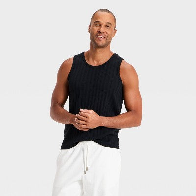 Kişi Yüksəkdən Toxumalı Tanktop - Goodfellow & Co Ağ M