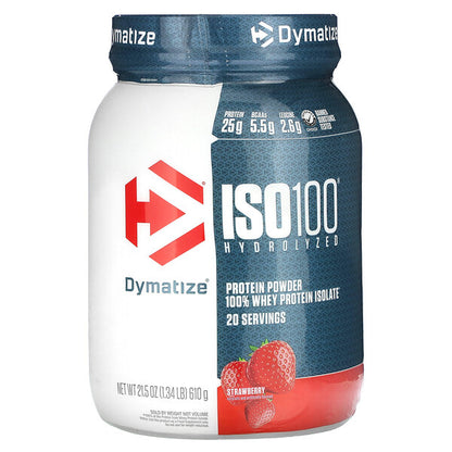 Dymatize Iso100 Hidrolizə Edilmiş Whey Protein İzolat Çiyələk 610g