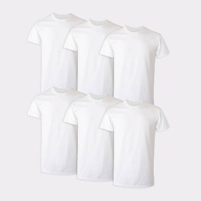 Hanes Kişi Krju Boyunlu T-Shirt 6 Paket - Ağ L