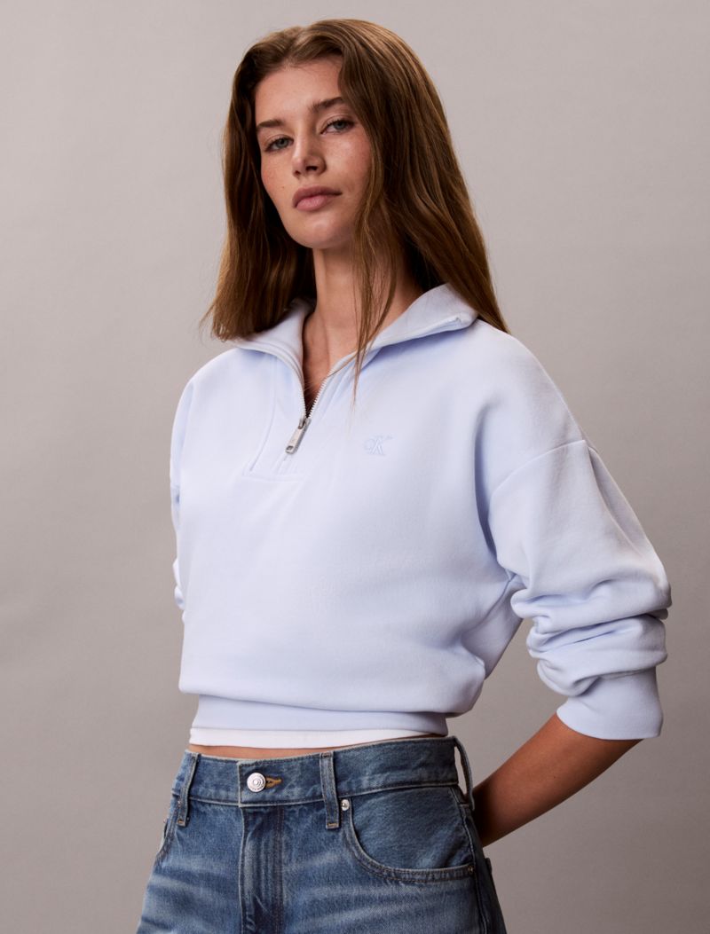 Calvin Klein Monogram Fleece Quarter Zip Huddi