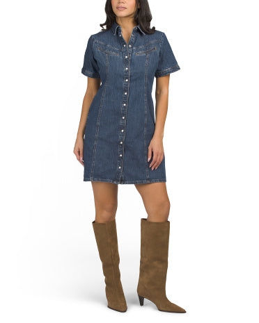 LEVIS Rinoa Qısa Kollu Denim Mini Geyim