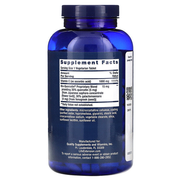 Life Extension Vitamin C və Bio Quercetin 250 Veqetarian Tablet