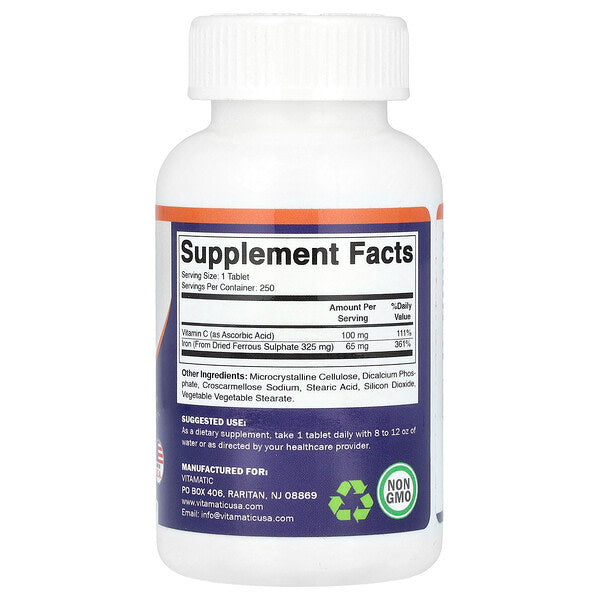 Vitamatic Ferrous Sulphate C Vitamini 250 Qaplı Tablet