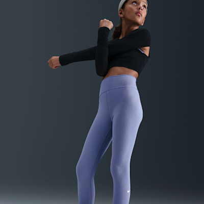 Nike One Big Qız Uşaq Dri-FIT Yüksək Bel Leggings