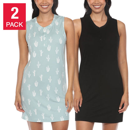 Honeydew Qadın Uyku Tankı Geyimi, 2-Pack, Çəhrayı, Orta