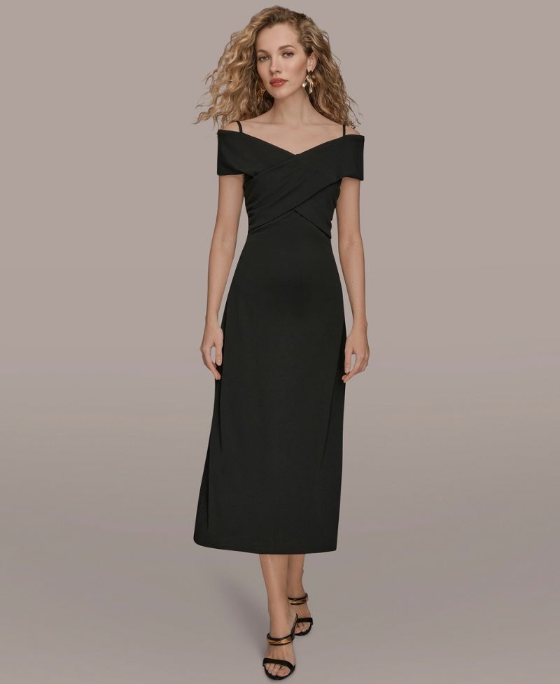 Donna Karan New York Qadın Çarpaz Omuz Açıq Geyim