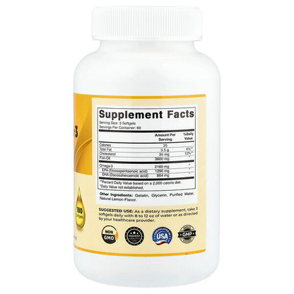 Vitamatic Omega-3 Balıq Yağı Təbii Limon 180 Softjel