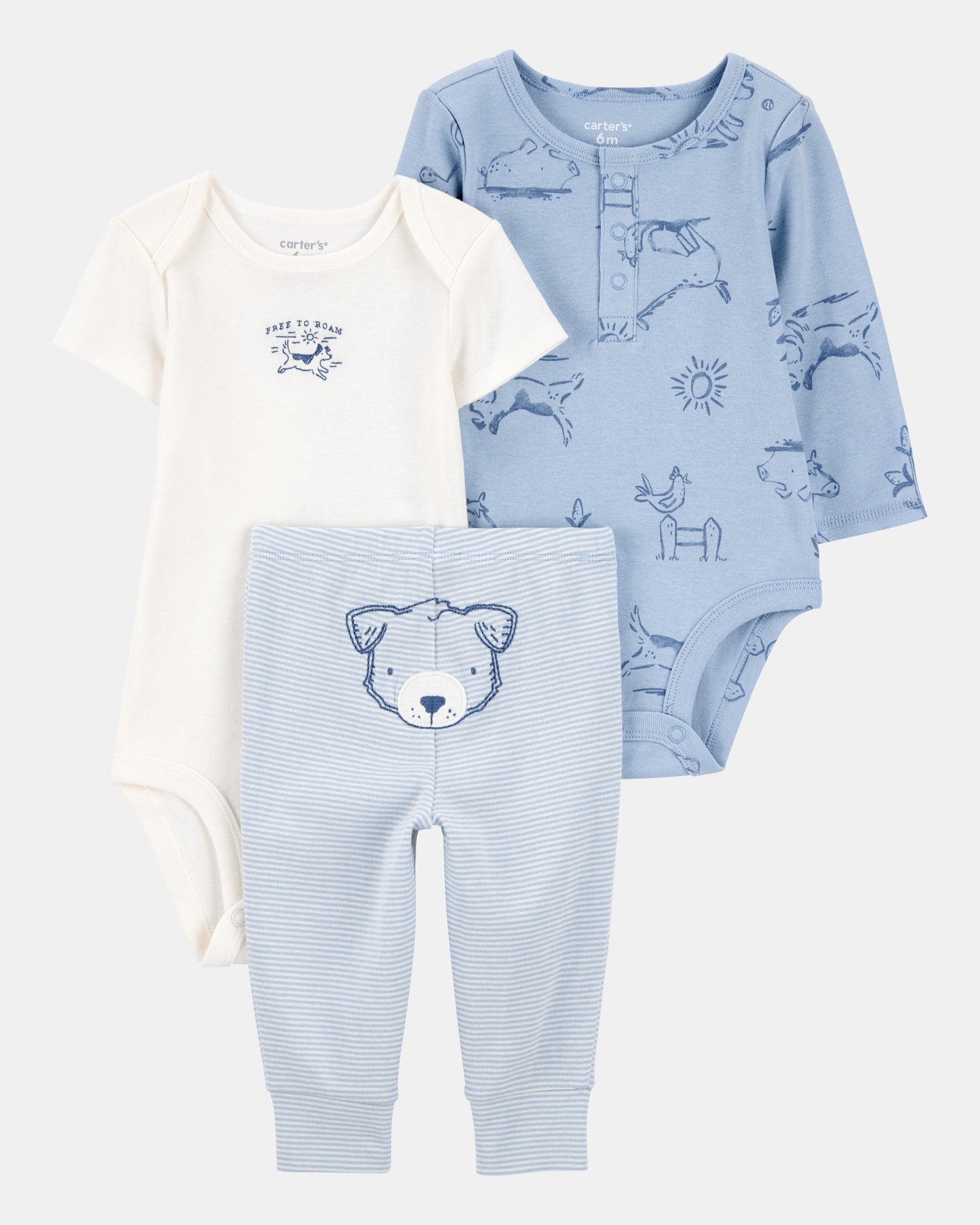 Carter's Oğlan Uşaq 3 Parçalı Ayı Xarakterli Dəsti - Mavi