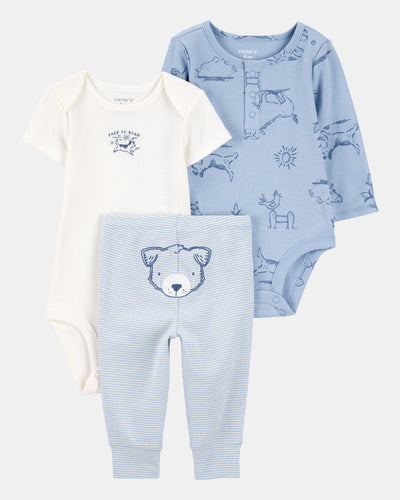 Carter's Oğlan Uşaq 3 Parçalı Ayı Xarakterli Dəsti - Mavi