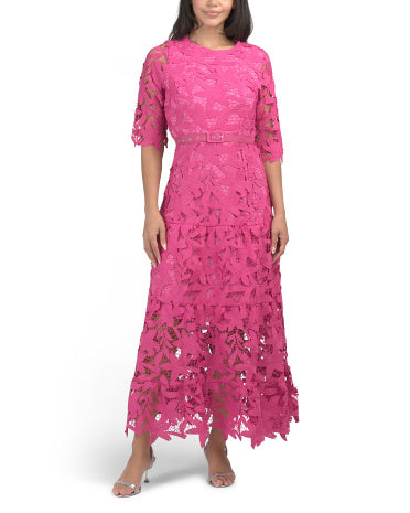 LONDON TIMES Midi Fit and Flare Geyimi