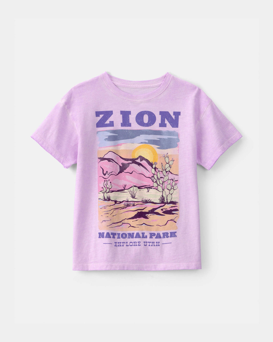 OshKosh B'gosh Qız Zion Milli Parkı Qrafik Köynəyi - Bənövşəyi