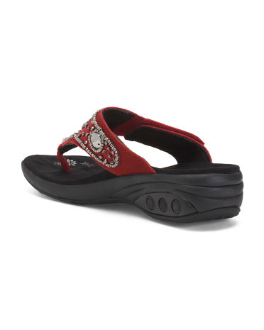 THERAFIT Suede Hazel Rahat Toe Post Sandalları