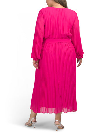 MARINA Plus Pleated Şifon Maksi Geyim