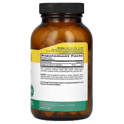 Country Life Chelated Magnesium Glycinate 90 Tablet 133 Mq