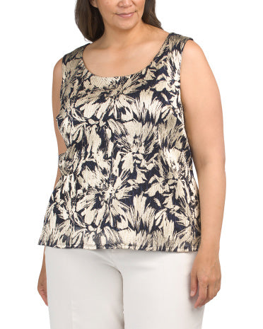 MARINA Plus Made In Usa 2pc Foil Shell Top And Shrug Set