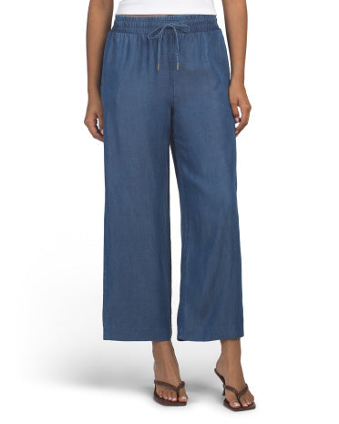 JONES NEW YORK SIGNATURE Elastik Belli Geniş Paça Şalvar Trim Detalı İle