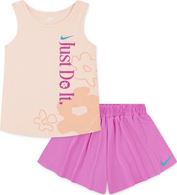 Nike Uşaq Dri-FIT Vəhşi Çiçək Atlet Üstü və Şortu Dəsti YoxYox