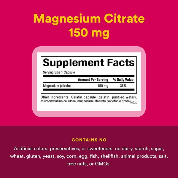 Natural Factors Magnesium Citrate 90 Kapsul 150 Mg Hər Kapsula