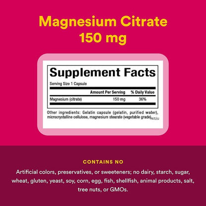 Natural Factors Magnesium Citrate 90 Kapsul 150 Mg Hər Kapsula