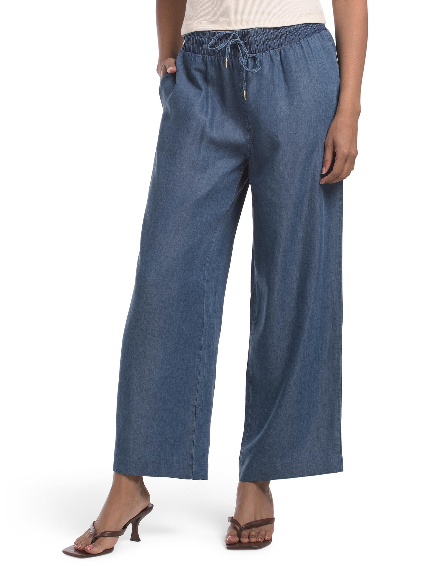 JONES NEW YORK SIGNATURE Elastik Bel Geniş Paça Şalvar