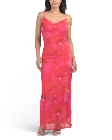 PAPERHEART Ibiza Orchid Slip Mesh Maxi Geyim