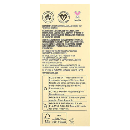 Cliganic Ağsıqlaşdırıcı Organik Arğan Yağı 120ml