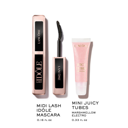 Lancôme Mini Juicy Tubes Dodaq Parlaqlığı və Travel Size Lash Idôle Mascara Dueti