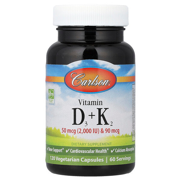 Carlson Vitamin D3 K2 120 Vegetarian Capsule