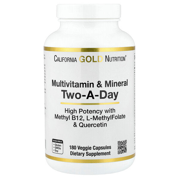 California Gold Nutrition Multivitamin və Mineral Methyl B12 Vitamin C L Methylfolate və Bio Quercetin Günlük