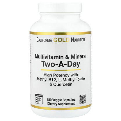 California Gold Nutrition Multivitamin və Mineral Methyl B12 Vitamin C L Methylfolate və Bio Quercetin Günlük