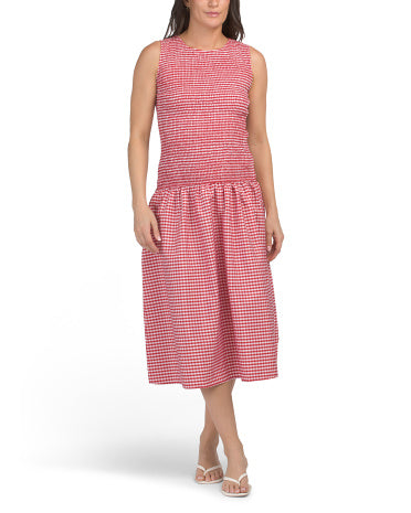 HARLOW AND ROSE Smocked Bodice Midi Geyimi