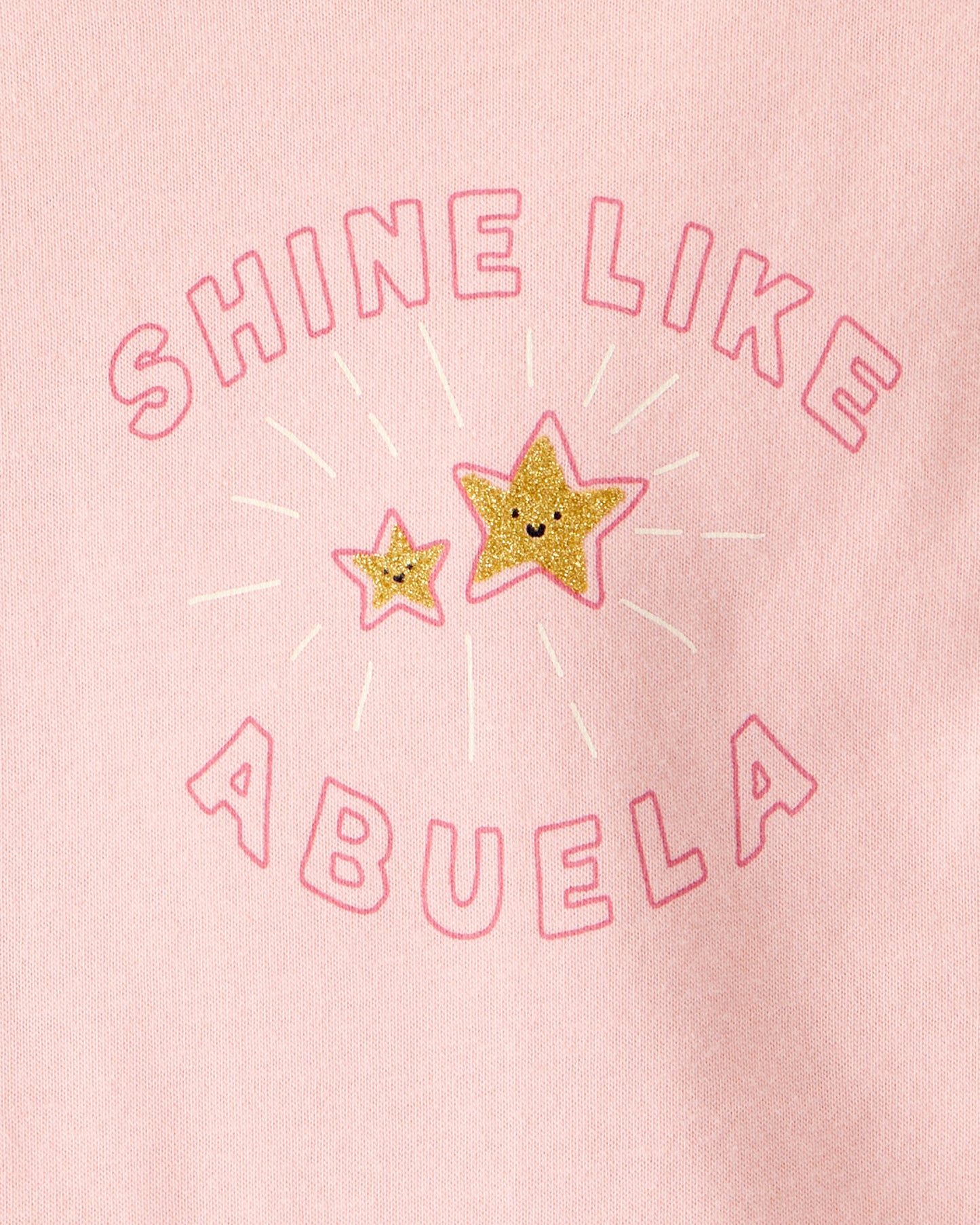 Carter's Baby Girl Shine Like Abuela Pambaqlı Uzun Təkəllü Qrafik Bodysuit - Çəhrayı