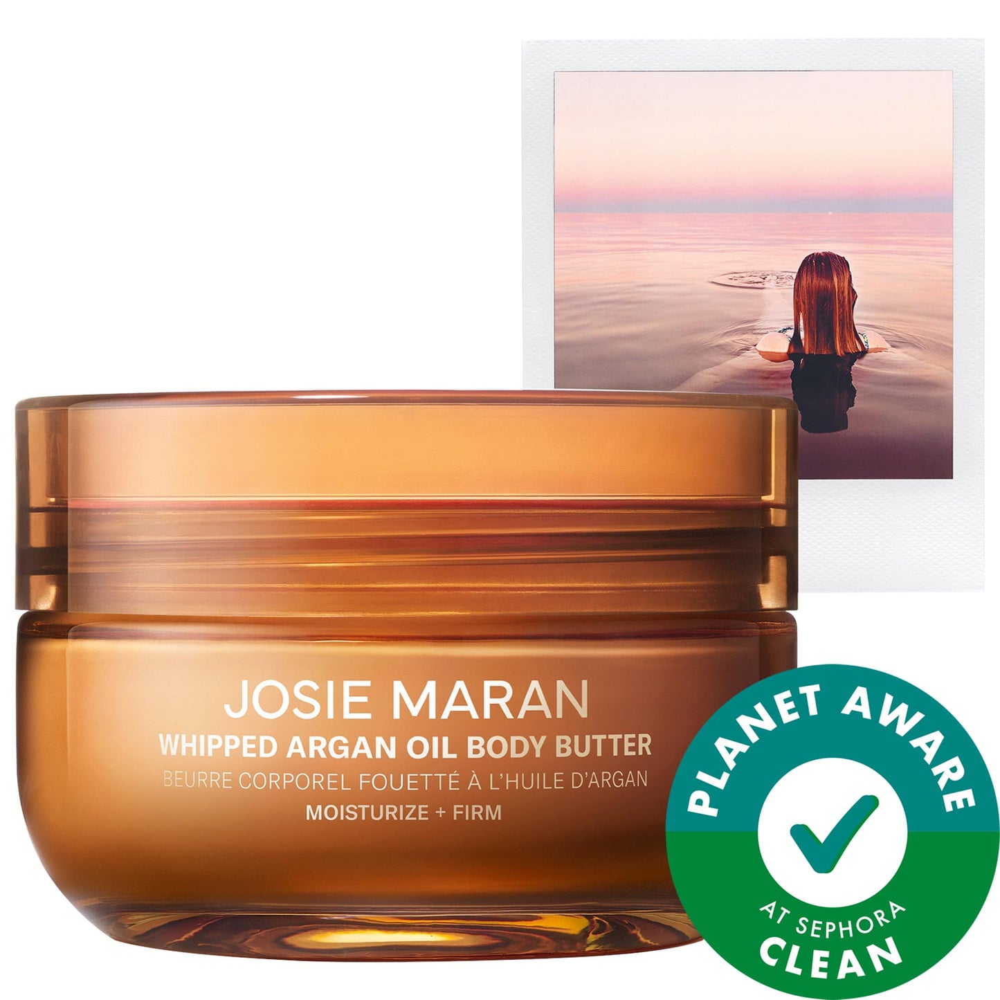JOSIE MARAN Vanilla Bean - Əridilmiş Argan Yağı Bədən Kremi Yenidən Doldurula Bilən Şüşə
