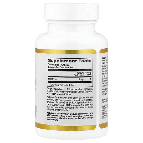 California Gold Nutrition Melatonin 3 Mq 90 Veggie Kapsul