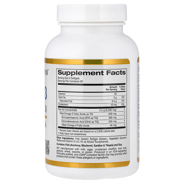 California Gold Nutrition Omega-3 Premium Balıq Yağı 100 Balıq Gelatin Kapsulası 1100 Mg