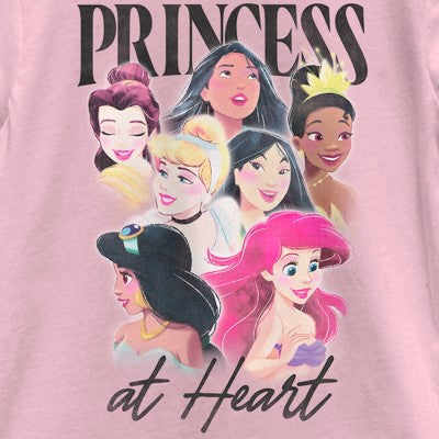 Qız Disney Princess at Heart T-Shirt - Açıq Çəhrayı - Orta