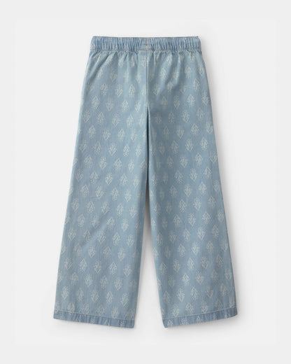 OshKosh B'gosh Qız Çiçəkli Chambray Çəkmə Şalvar - Açıq Yuma