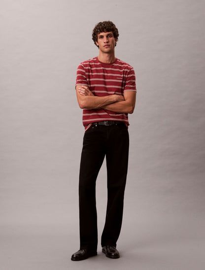 Calvin Klein Liquid Touch Stripe Crewneck T Shirt Çizgi Döşəmə Köynək