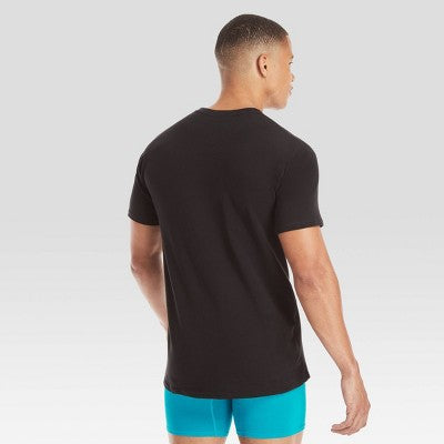 Hanes Premium Black Label Kişi 3-Paket Ekipaj Boynuz Köynəyi - Qara XL