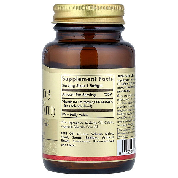 Solgar Vitamin D3 Kholekalsifеrol 125 Mkg 5000 VƏ 100 Softgel