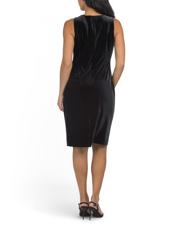 Velvet Drape Neck Sleeveless Mini Geyim