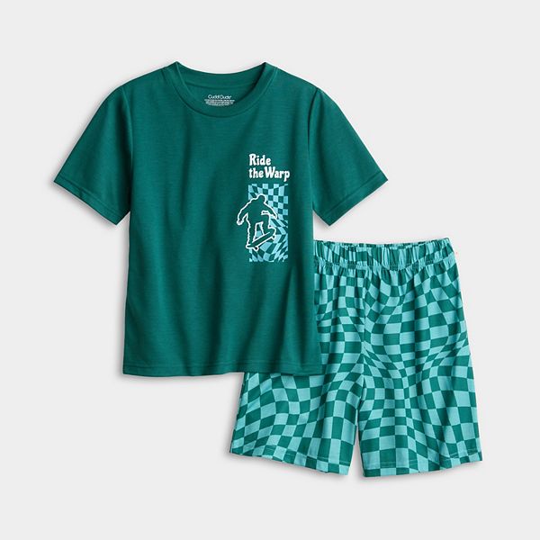 Cuddl Duds® Oğlan 4-16 Yaş Qısa Kollu Pijama Dəsti