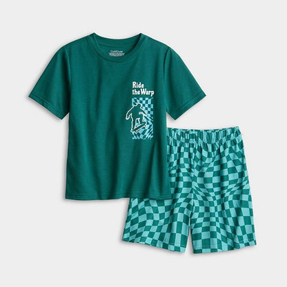 Cuddl Duds® Oğlan 4-16 Yaş Qısa Kollu Pijama Dəsti